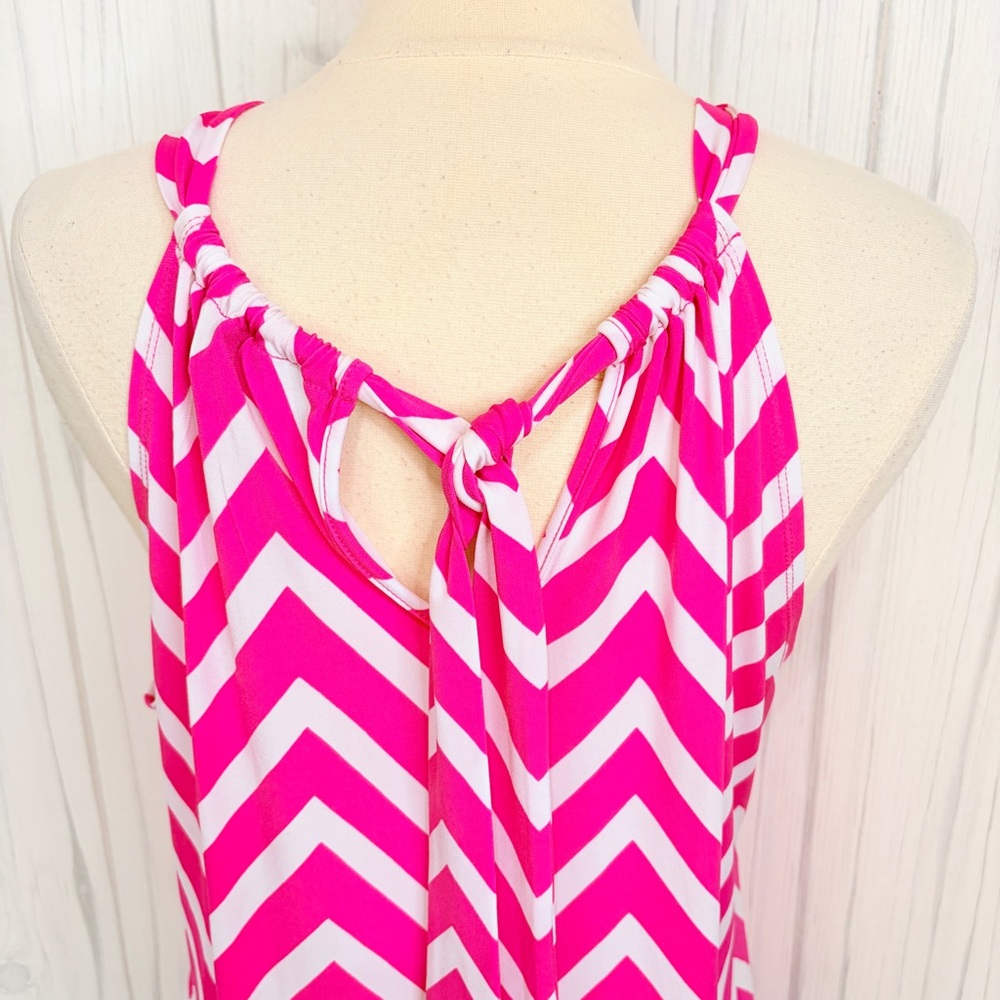 ❌❌CYNTHIA ROWLEY Oversized Chevron Print Tie-Back Tank, Large - Picture 6 of 10